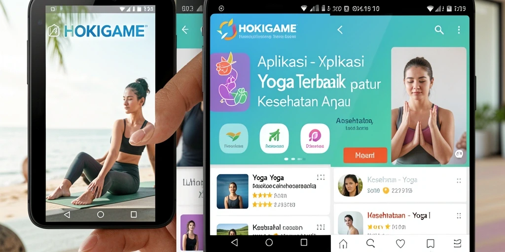 Tampilan HOKIGAME menampilkan sesi yoga yang interaktif dan menarik.