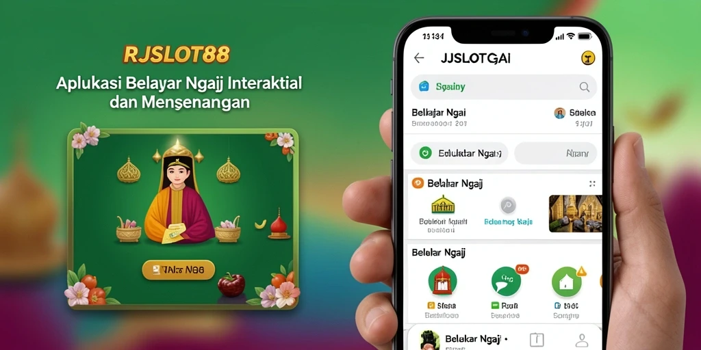 Antarmuka aplikasi RJSLOT88 untuk Belajar Ngaji yang interaktif dan menarik.