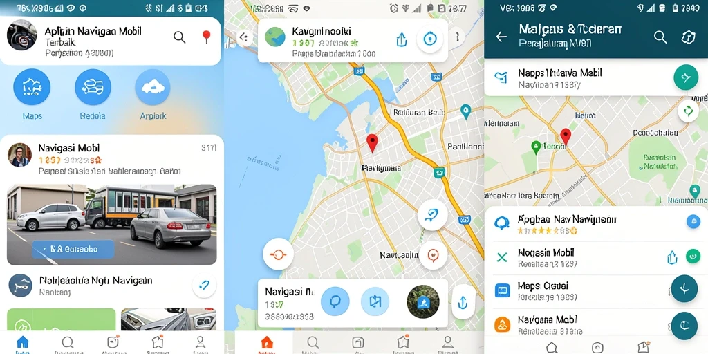 Antarmuka V87 menampilkan peta dan rute navigasi yang jelas.