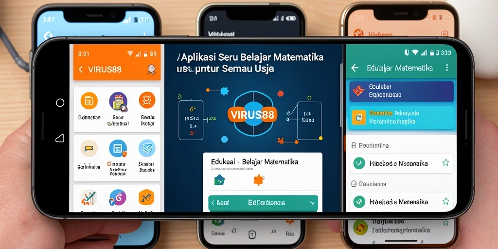 Tampilan antarmuka menarik dari aplikasi Belajar Matematika.