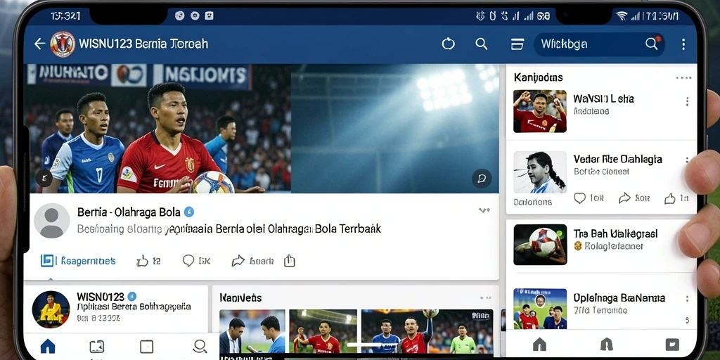 Antarmuka WISNU123 menampilkan berita dan informasi Olahraga Bola.